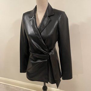 SOSKEN STUDIOS WOMEN'S FAUX LEATHER BLACK JACKET SIZE 1/USA 6 BNWOT